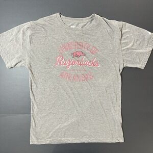 Russell Arkansas Razorbacks Heather Grey And Red Adult Large Graphic TShirt NCAA